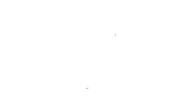 Siyah çizgi domuz simgesi beyaz arkaplanda izole edildi. Hayvan sembolü. 4K Video hareketli grafik canlandırması