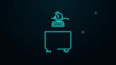 Parlak neon hattı bağış yapın ya da siyah arka planda izole edilmiş Müslüman zorunluluk simgesi olarak sadakalarınızı ödeyin. Kurban Bayramı 'ndan önce Ramazan Kareem' de bir sadaka. 4K Video hareketli grafik canlandırması