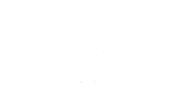 Ligne noire Étoile et croissant symbole de l'islam icône isolée sur fond blanc. Symbole religieux. Animation graphique de mouvement vidéo 4K — Video