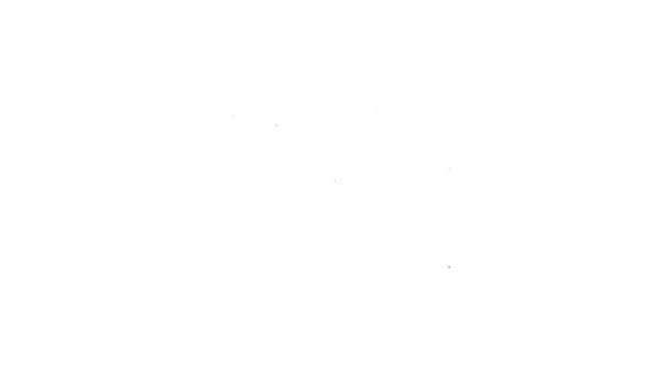 Zwarte lijn Wudhu pictogram geïsoleerd op witte achtergrond. Moslim man doet ablutie. 4K Video motion grafische animatie — Stockvideo
