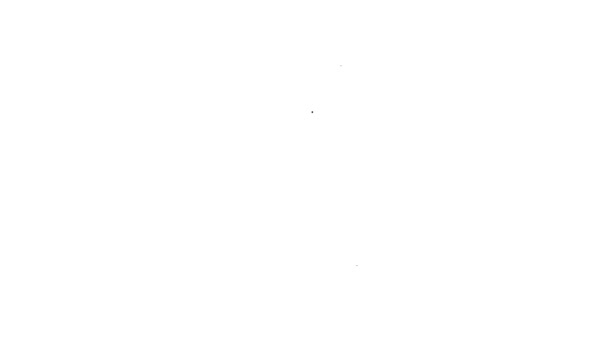 Черная линия Рубашка Курта значок изолирован на белом фоне. Видеографическая анимация 4K — стоковое видео