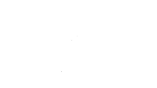 Línea negra Mano humana dando icono de dinero aislado sobre fondo blanco. Recibiendo el icono del dinero. Animación gráfica de vídeo 4K — Vídeo de stock