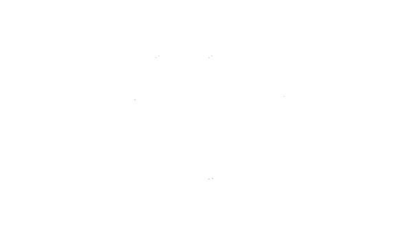 Μαύρο διαμάντι γραμμή εικονίδιο απομονώνονται σε λευκό φόντο. Το σύμβολο του κοσμήματος. Τζεμ Στόουν. 4K Γραφική κίνηση κίνησης βίντεο — Αρχείο Βίντεο