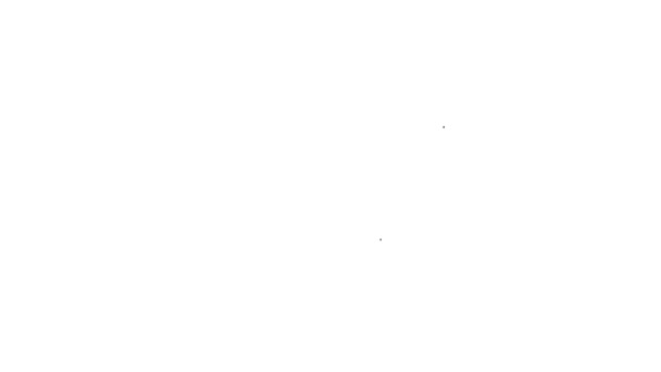 Linea nera Icona della carta di credito isolata su sfondo bianco. Pagamento online. Ritiro contanti. Operazioni finanziarie. Segno della spesa. Animazione grafica 4K Video motion — Video Stock