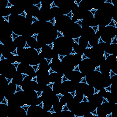 Çizgi Avize simgesi siyah arkaplanda izole edilmiş kusursuz desen. Vektör