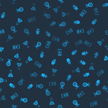 Konum ve marihuanayı ayarla, esrar bitkisi, çevrimiçi satın alma ve test tüpü kusursuz desenli. Vektör