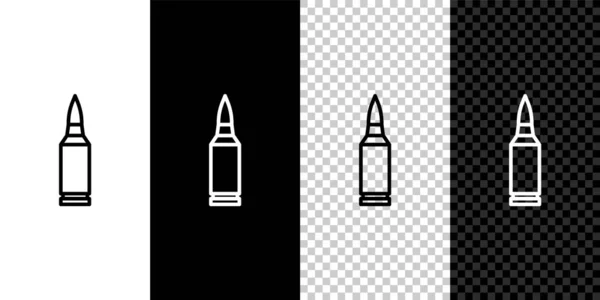 Set line Bullet icon isolated on black and white, transparent background. Vector — Stock Vector