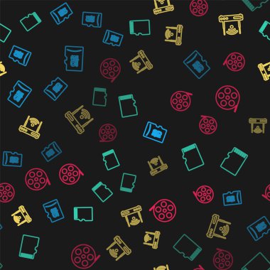 Mikro SD hafıza kartını, Router 'ı, Wi-Fi' yi ve film makarasını kusursuz şablona ayarla. Vektör