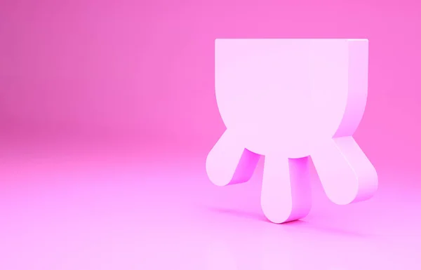 Roze uier pictogram geïsoleerd op roze achtergrond. Minimalisme concept. 3d illustratie 3D renderen — Stockfoto