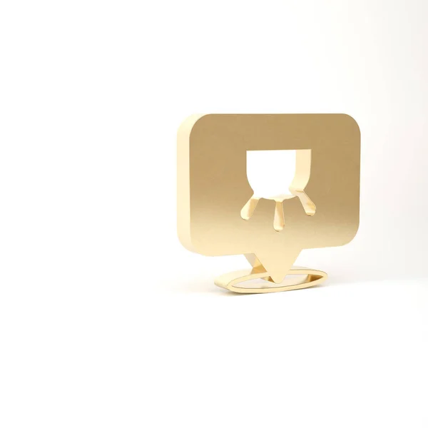 Χρυσό εικονίδιο Udder απομονώνεται σε λευκό φόντο. 3d απεικόνιση 3D καθιστούν — Φωτογραφία Αρχείου