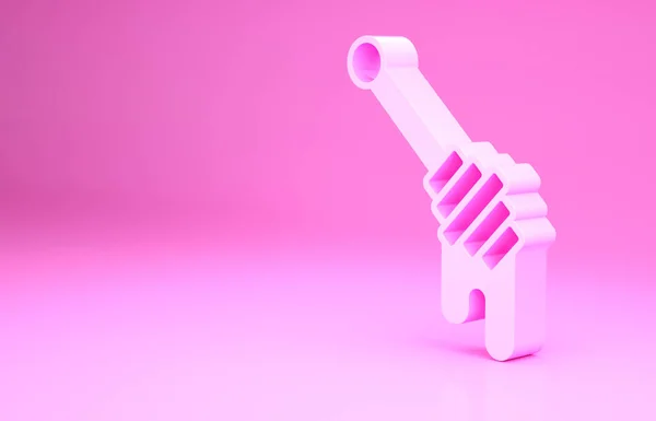 Pink Honey dipper vara ícone isolado no fundo rosa. Concha de mel. Conceito de minimalismo. 3D ilustração 3D render — Fotografia de Stock