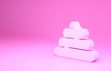Pembe Bok simgesi pembe arka planda izole edilmiş. Minimalizm kavramı. 3d illüstrasyon 3d canlandırma