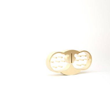 Beyaz arka planda izole edilmiş Altın Kedi burun ikonu. 3d illüstrasyon 3B canlandırma