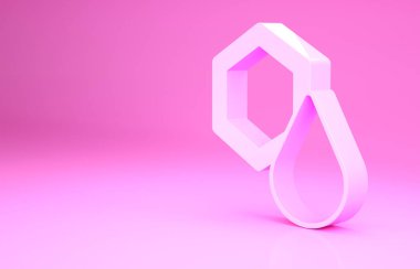 Pembe bal peteği simgesi pembe arkaplanda izole edilmiş. Bal hücrelerinin sembolü. Tatlı doğal yemek. Minimalizm kavramı. 3d illüstrasyon 3B canlandırma