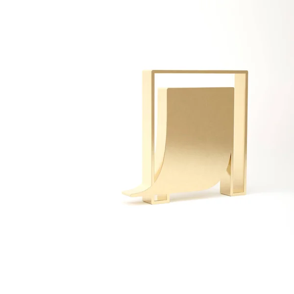 Золоті двері для домашніх тварин ізольовані на білому тлі. 3D ілюстрація 3D рендеринга — стокове фото