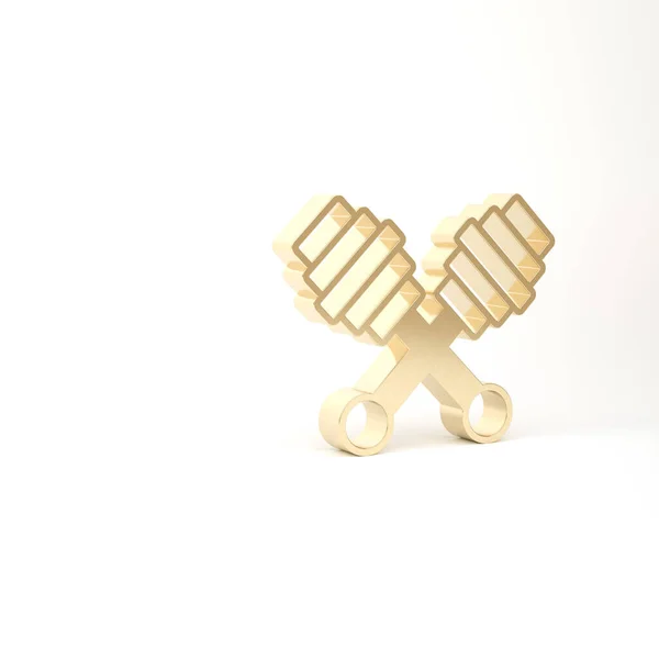 Gold Honey dipper stick ikon isolerad på vit bakgrund. Honungsskopa. 3D-återgivning för 3D — Stockfoto