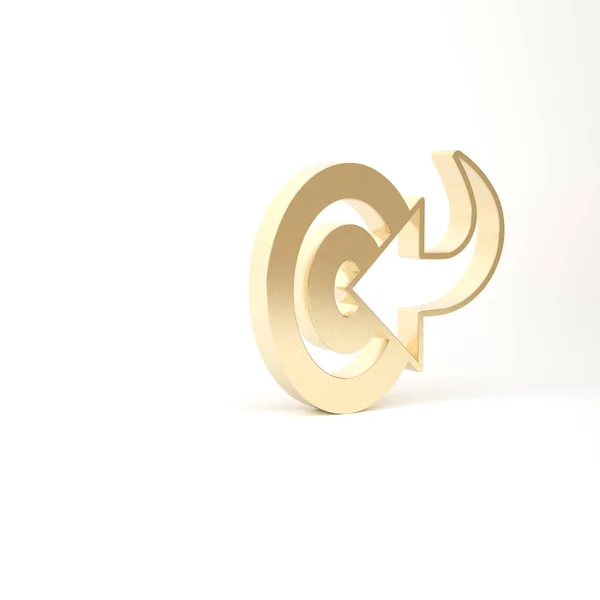 Gold Target icono de concepto de meta financiera aislado sobre fondo blanco. Logro de metas simbólicas, éxito. 3D ilustración 3D render — Foto de Stock
