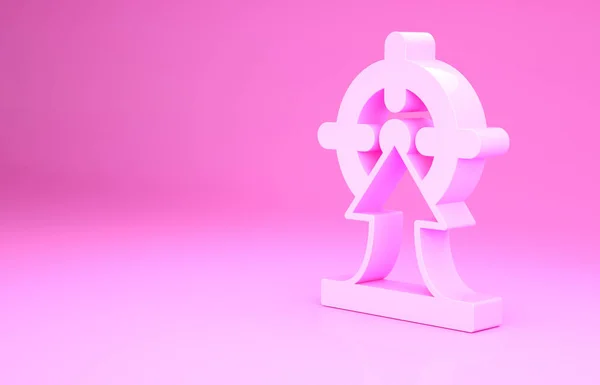 Pink Target οικονομικό στόχο εικόνα έννοια απομονώνονται σε ροζ φόντο. Συμβολικοί στόχοι επίτευγμα, επιτυχία. Μινιμαλιστική έννοια. 3d απεικόνιση 3D καθιστούν — Φωτογραφία Αρχείου