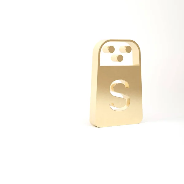 Gold Salt ikonen isolerad på vit bakgrund. Matlagning kryddor. 3D-återgivning för 3D — Stockfoto