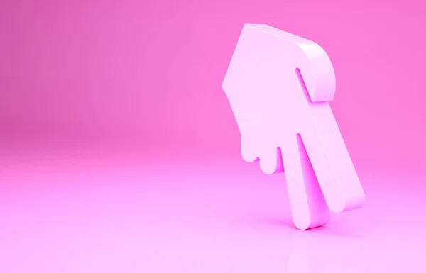 Pinkfarbenes Baseballhandschuh-Symbol auf rosa Hintergrund. Minimalismus-Konzept. 3D Illustration 3D Renderer — Stockfoto