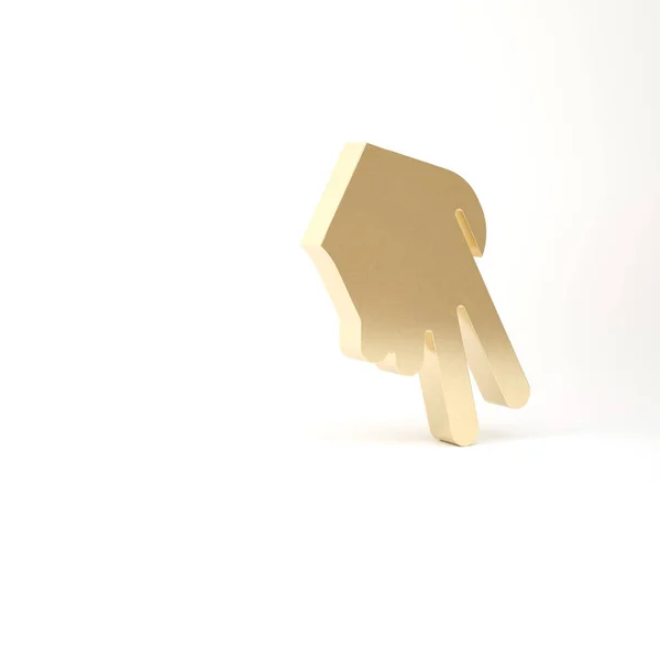 Gouden honkbalhandschoen pictogram geïsoleerd op witte achtergrond. 3d illustratie 3D renderen — Stockfoto