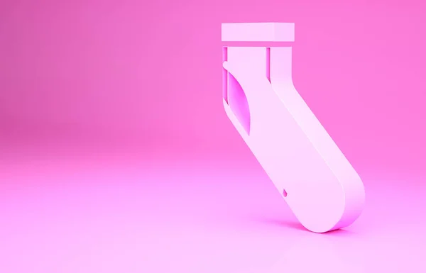 Rosa icona calzino da baseball isolato su sfondo rosa. Concetto minimalista. Illustrazione 3d rendering 3D — Foto Stock