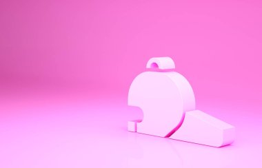 Pembe beyzbol şapkası ikonu pembe arka planda izole edilmiş. Spor malzemeleri. Spor üniforması. Minimalizm kavramı. 3d illüstrasyon 3B canlandırma