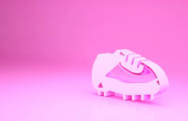 Icono de bota de béisbol rosa aislado sobre fondo rosa. Concepto minimalista. 3D ilustración 3D render — Foto de Stock