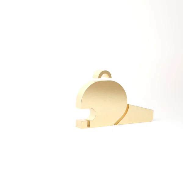 Guld Baseball cap ikon isolerad på vit bakgrund. Sportutrustning. Sportuniform. 3D-återgivning för 3D — Stockfoto