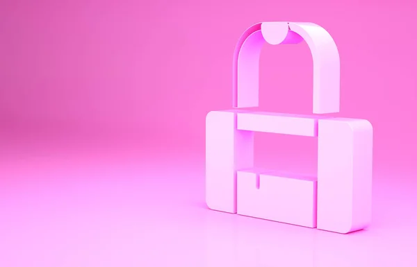 Pink Sport tas pictogram geïsoleerd op roze achtergrond. Minimalisme concept. 3d illustratie 3D renderen — Stockfoto