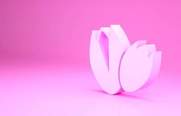Розовый Фисташки орехи значок изолирован на розовом фоне. Концепция минимализма. 3D-рендеринг — стоковое фото