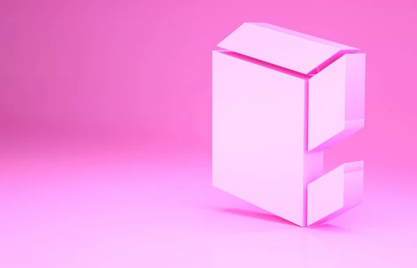 Ícone de embalagem de farinha rosa isolado no fundo rosa. Conceito de minimalismo. 3D ilustração 3D render — Fotografia de Stock