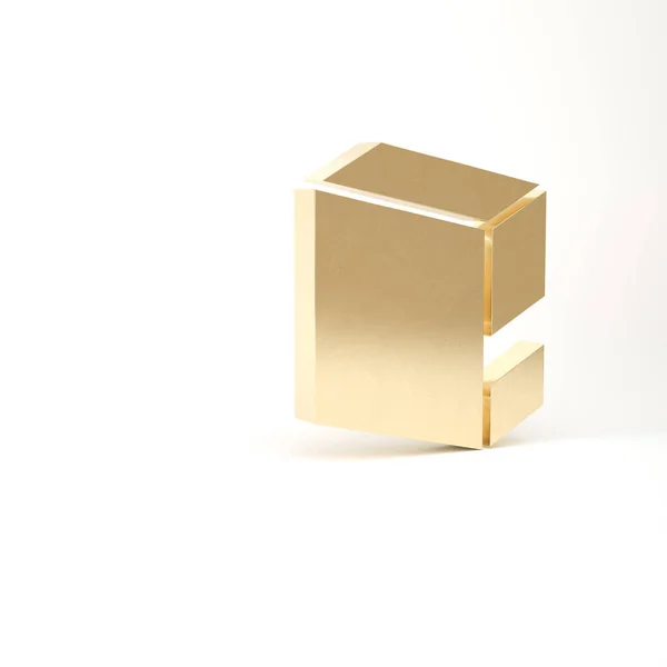 Icono de paquete de harina dorada aislado sobre fondo blanco. 3D ilustración 3D render — Foto de Stock
