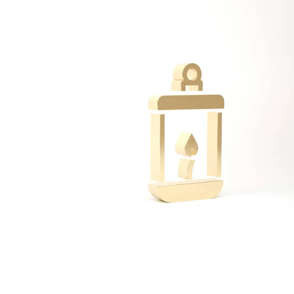 Gold Ramadan Kareem Laterne Symbol isoliert auf weißem Hintergrund. 3D Illustration 3D Renderer — Stockfoto