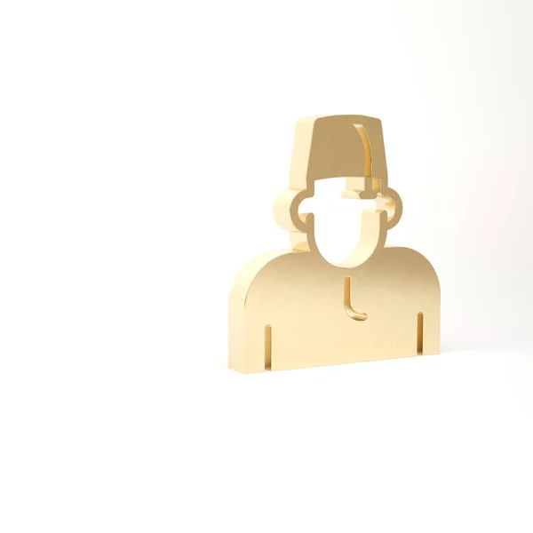 Золотой мусульманский человек икона изолированы на белом фоне. 3D-рендеринг — стоковое фото