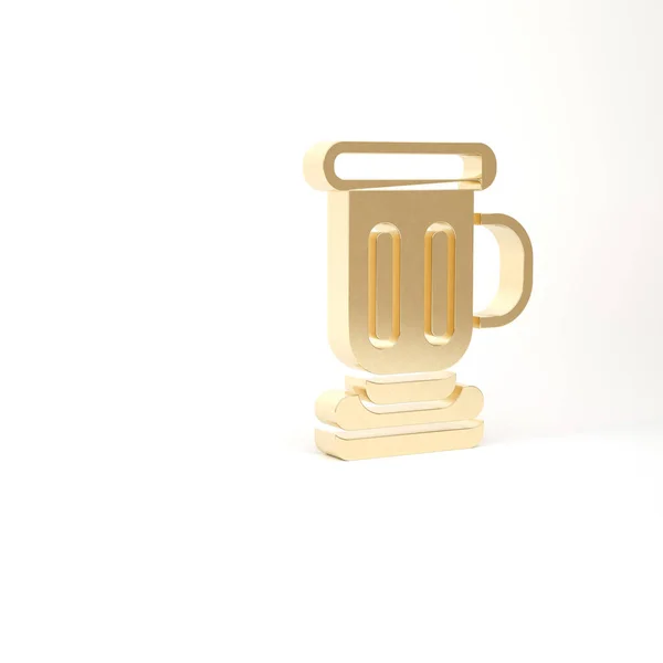 Mittelalterliches goldenes Kelch-Symbol isoliert auf weißem Hintergrund. 3D Illustration 3D Renderer — Stockfoto