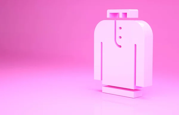 Camisa rosa kurta icono aislado sobre fondo rosa. Concepto minimalista. 3D ilustración 3D render — Foto de Stock