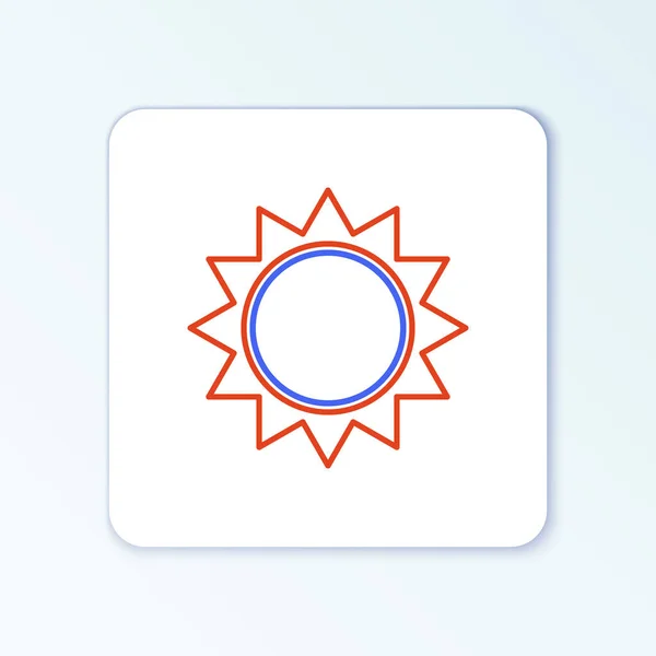 Linie Sun Symbol Isoliert Auf Weißem Hintergrund Buntes Rahmenkonzept Vektor — Stockvektor
