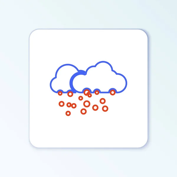 Line Cloud Mit Schnee Symbol Isoliert Auf Weißem Hintergrund Wolke — Stockvektor
