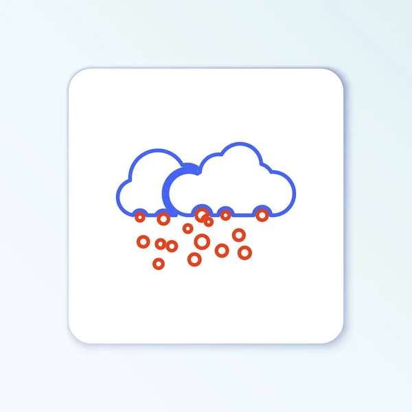 Ligne Nuage Avec Icône Neige Isolée Sur Fond Blanc Nuage — Image vectorielle