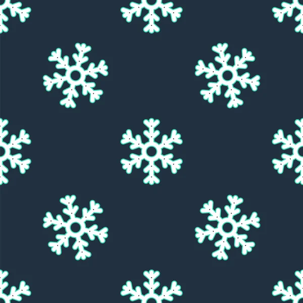 Line Snowflake Icoon Geïsoleerd Naadloos Patroon Zwarte Achtergrond Vector — Stockvector