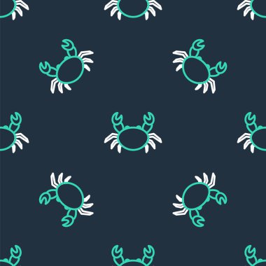 Çizgi Yengeç simgesi siyah arkaplanda izole edilmiş. Vektör