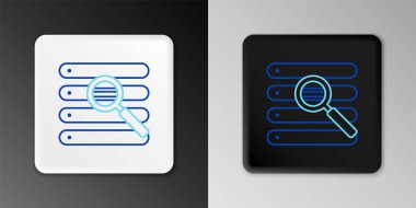 Gri arkaplanda izole edilmiş bir tarayıcı pencere simgesinde satır araması. Renkli taslak konsepti. Vektör