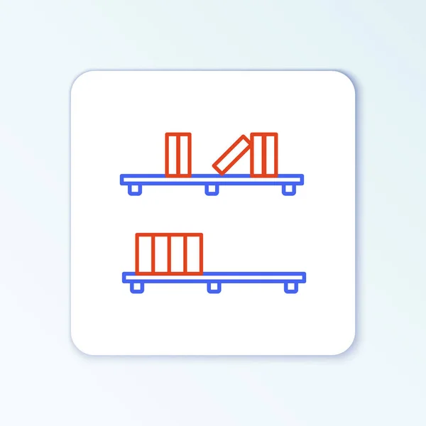 Ligne Étagère Avec Icône Livres Isolé Sur Fond Blanc Panneau — Image vectorielle