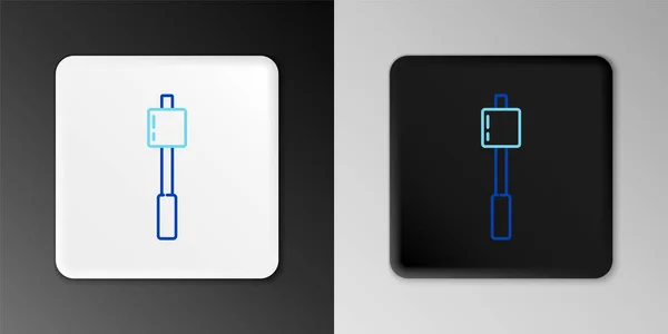 Line Marshmallow Stickpictogram Geïsoleerd Grijze Achtergrond Kleurrijk Concept Vector — Stockvector