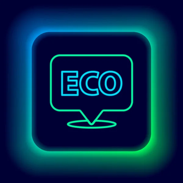 Linha Néon Brilhante Banner Etiqueta Etiqueta Logotipo Para Eco Verde —  Vetores de Stock