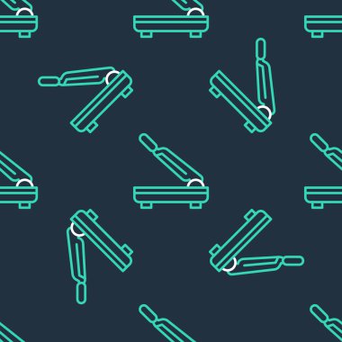 Çizgi Kağıt Kesicisi simgesi siyah arkaplanda kusursuz desen izole etti. Vektör