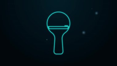 Parlayan neon hattı Maracas simgesi siyah arkaplanda izole edildi. Meksika müzik enstrümanı. 4K Video hareketli grafik canlandırması