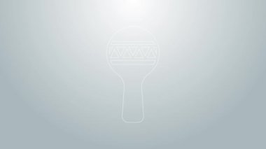 Mavi çizgi Maracas simgesi gri arkaplanda izole edildi. Meksika müzik enstrümanı. 4K Video hareketli grafik canlandırması