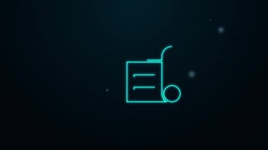 Parlayan neon hattı doğum günü kornosu simgesi siyah arka planda izole edildi. 4K Video hareketli grafik canlandırması